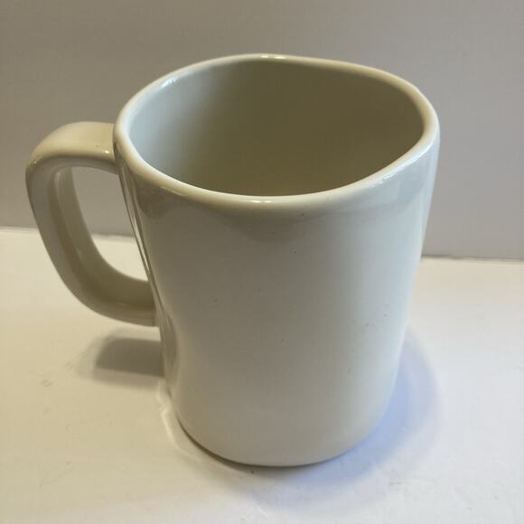 White large Rae Dunn Artisan collection by Magenta YOURS Mug With Red Lettering - Picture 3 of 4